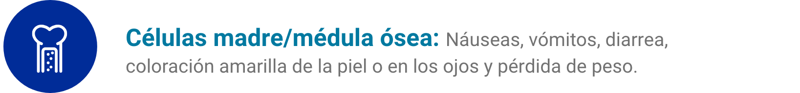Síntoma Células madre/médula ósea Trasplantes