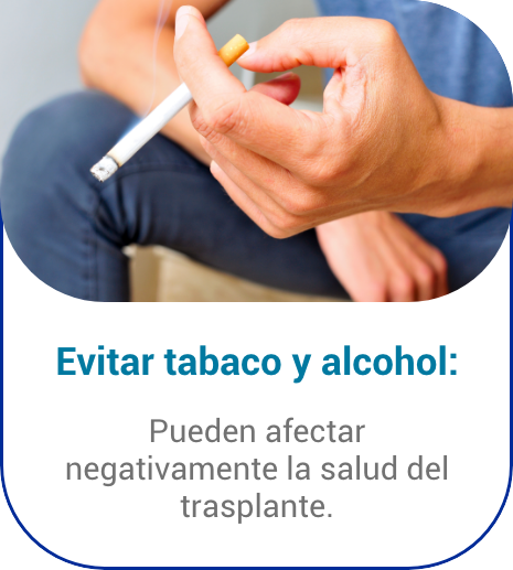 Evitar tabaco y alcohol