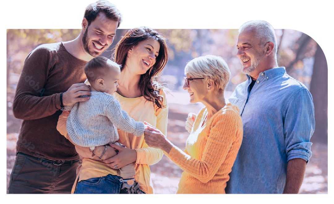 Foto de una familia feliz