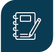 ícono silueta de un libro y un lápiz