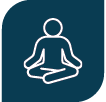 ícono silueta de persona meditando